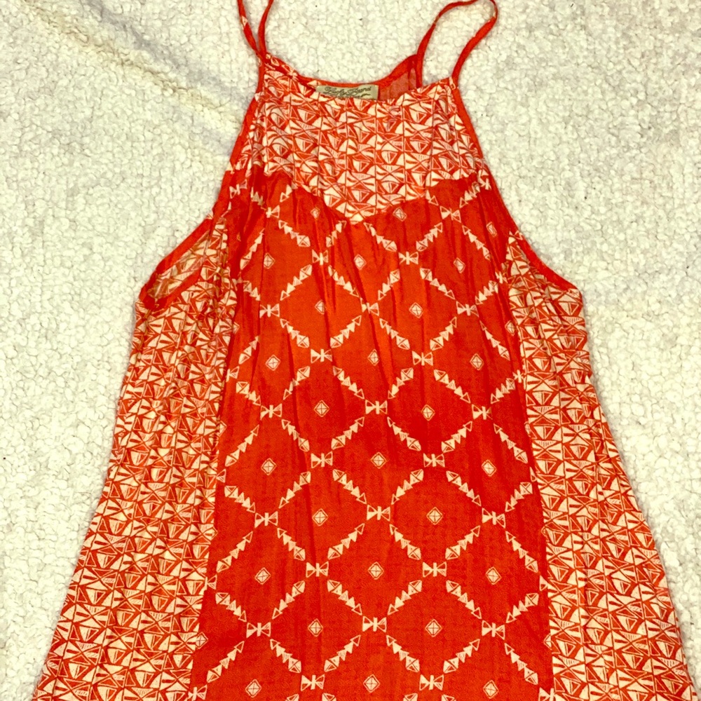 Lucky Brand Live In Love Coral Sleeveless Top XS